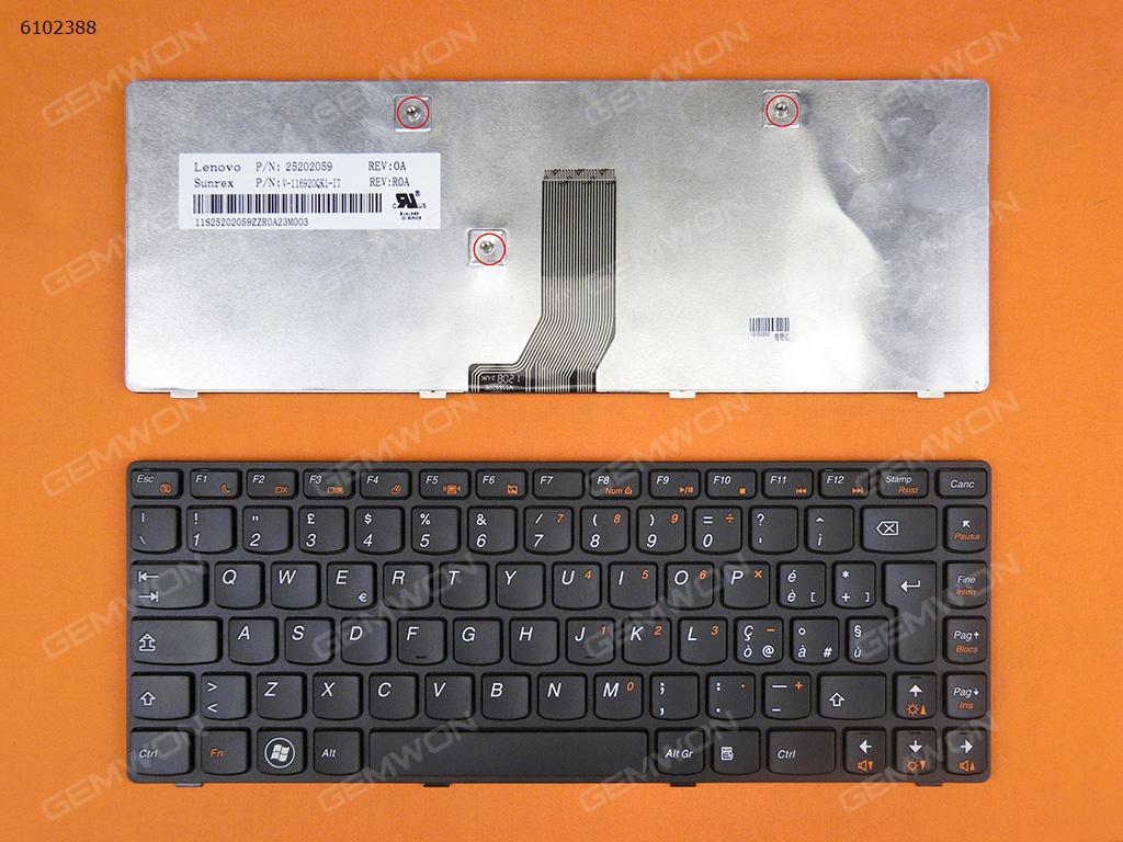 Picture of New Replacement Laptop Keyboard For LENOVO Z380 Z480 Z485 G480 G485 BLACK FRAME BLACK IT Layout