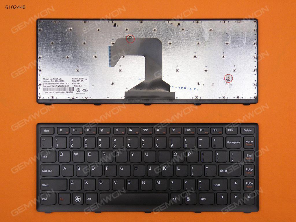 Picture of New Replacement Laptop Keyboard For LENOVO S400 BLACK FRAME BLACK US Layout