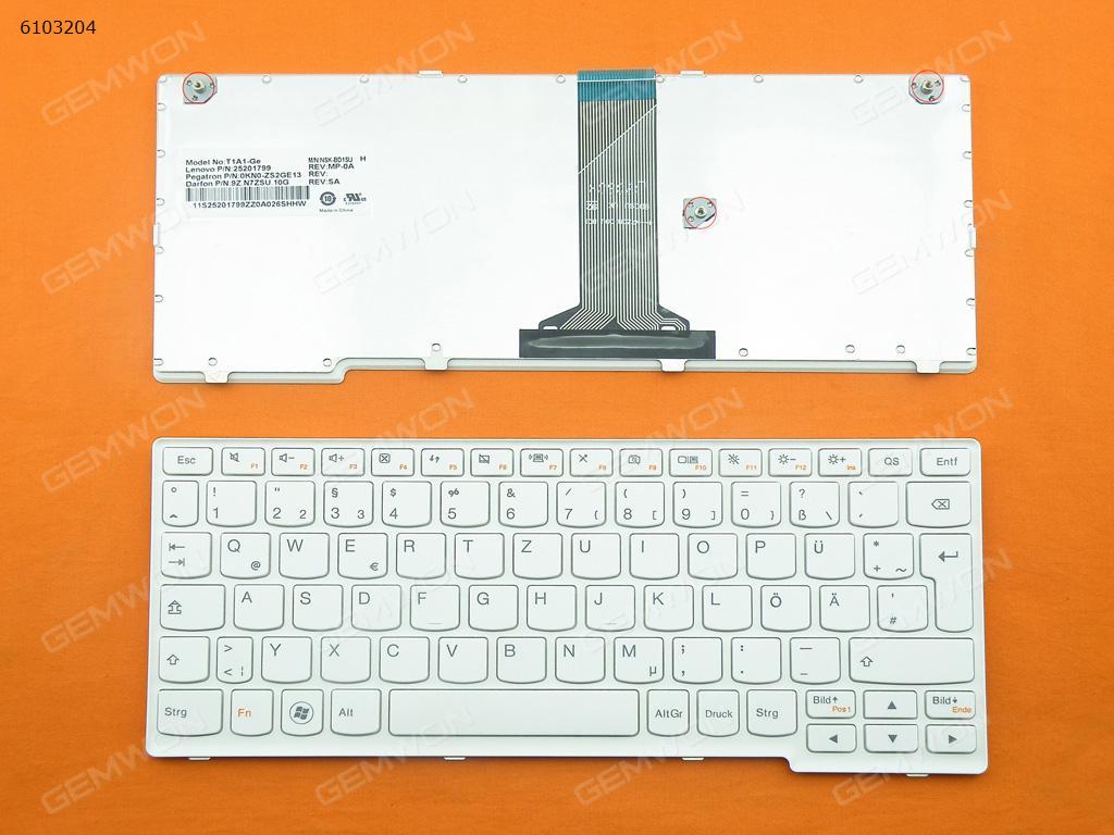 Picture of New Replacement Laptop Keyboard For LENOVO IdeaPad S110 WHITE FRAME WHITE GR Layout