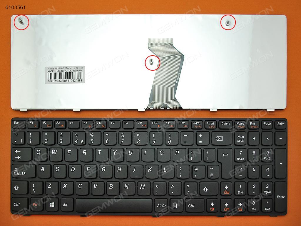 Picture of New Replacement Laptop Keyboard For LENOVO Ideapad Z560 Z560A Z565A G570 BLACK FRAME BLACK(For Win8,OEM) Uk Layout
