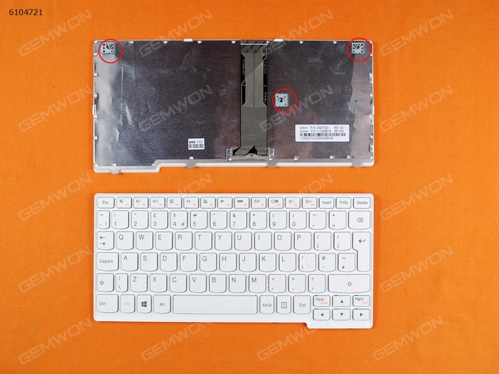 Picture of New Replacement Laptop Keyboard For LENOVO IdeaPad S110 WHITE FRAME WHITE(Win8) Uk Layout