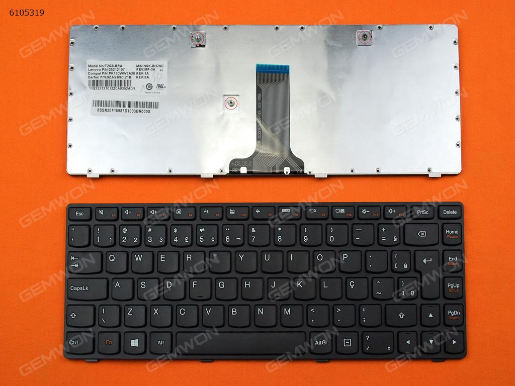 Picture of New Replacement Laptop Keyboard For LENOVO Z380 Z480 Z485 G480 G485 BLACK FRAME BLACK(For Win8) BR Layout