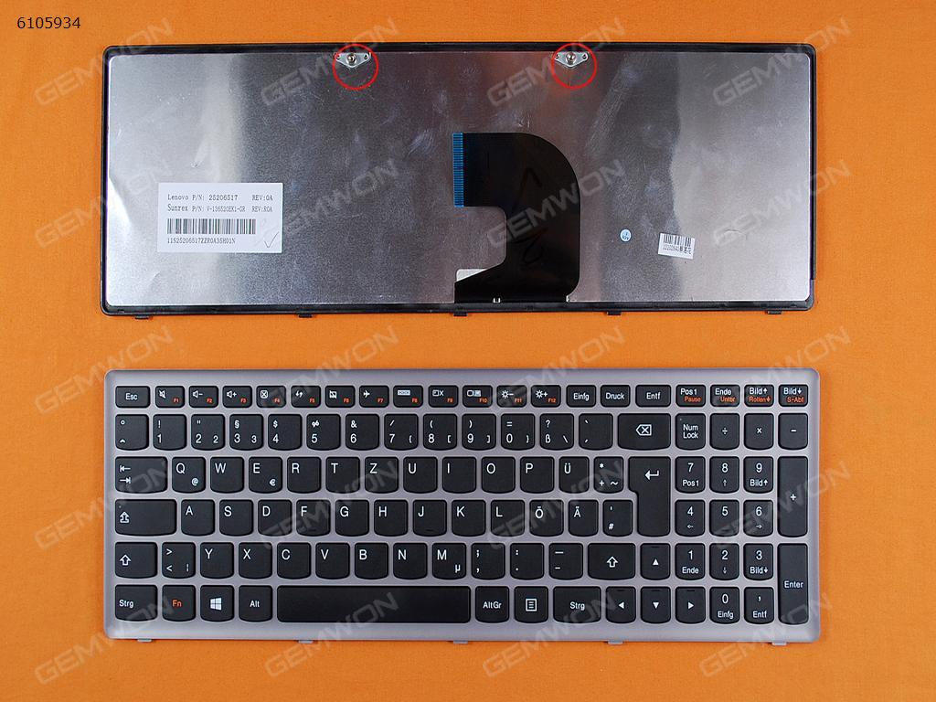 Picture of New Replacement Laptop Keyboard For LENOVO Z500 SILVER FRAME BLACK(Win8) GR Layout