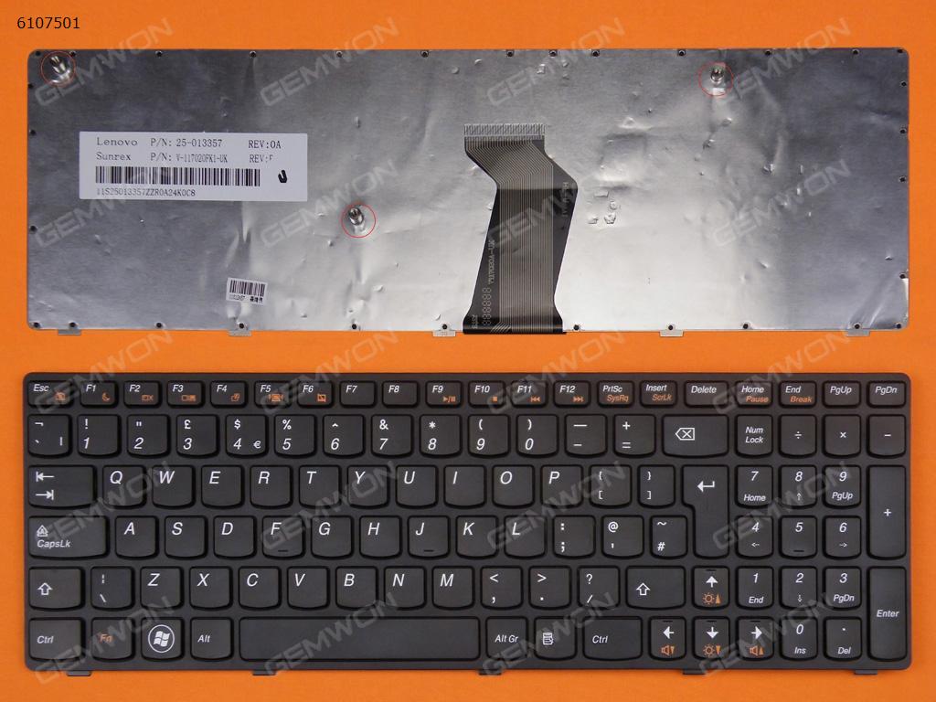 Picture of New Replacement Laptop Keyboard For LENOVO  V570 B570 B590 BLACK FRAME BLACK Uk Layout