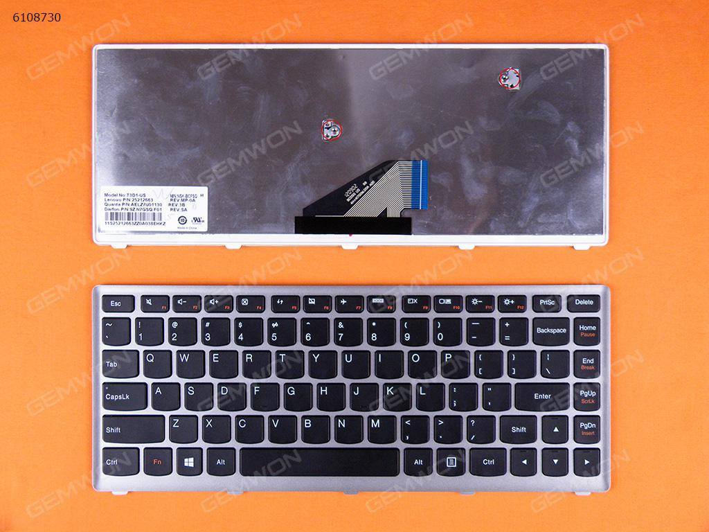Picture of New Replacement Laptop Keyboard For LENOVO U310 SILVER FRAME BLACK (For Win8 ) US Layout