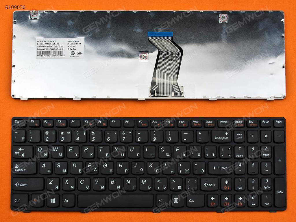 Picture of New Replacement Laptop Keyboard For LENOVO Ideapad Z580 V580 G580 BLACK FRAME BLACK(Win8) RU Layout