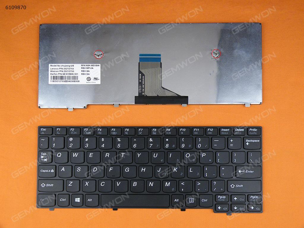 Picture of New Replacement Laptop Keyboard For LENOVO K2450 BLACK FRAME BLACK Win8 US Layout