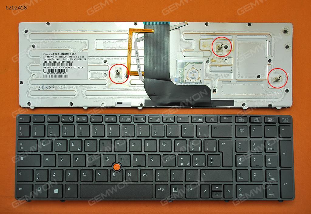 Picture of New Replacement Laptop Keyboard For HP 8560W 8570W GRAY FRAME GRAY(With Point stick,Backlit,For Win8) IT Layout