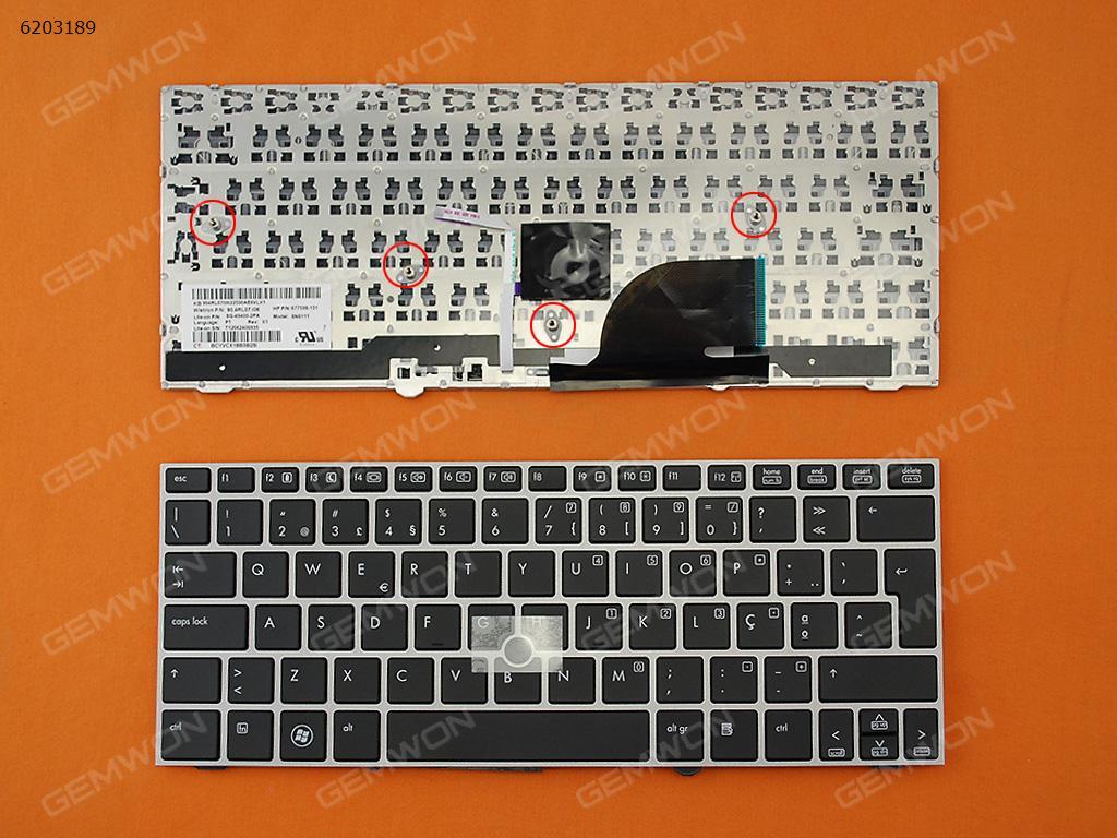 Picture of New Replacement Laptop Keyboard For HP 2170P SILVER FRAME BLACK PO Layout