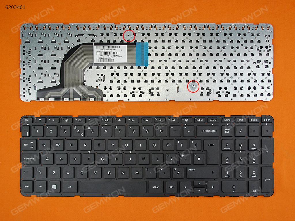Picture of New Replacement Laptop Keyboard For HP Pavilion 15-e 15-n  250 G3  255 G3 256 G3  BLACK(Without FRAME,Win8) Uk Layout