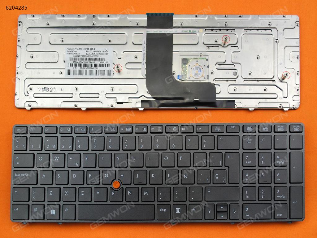 Picture of New Replacement Laptop Keyboard For HP 8560W 8570W GRAY FRAME GRAY(With Point stick,For Win8) SP Layout