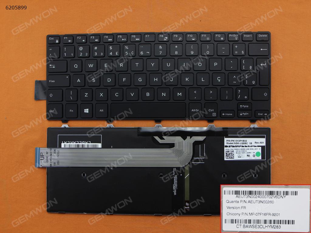 Picture of New Replacement Laptop Keyboard For DELL Inspiron 14-3000 5447 5442 5445 7447 Series BLACK FRAME BLACK (Backlit,For Win8) BR Layout