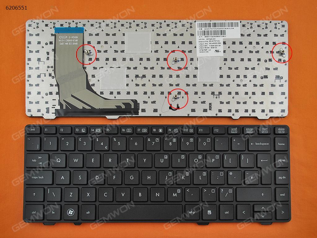 Picture of New Replacement Laptop Keyboard For HP ProBook 6360B BLACK FRAME BLACK(Version 1) Uk Layout