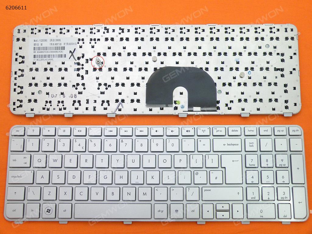 Picture of New Replacement Laptop Keyboard For HP DV6-6000 SILVER FRAME SILVER Uk Layout