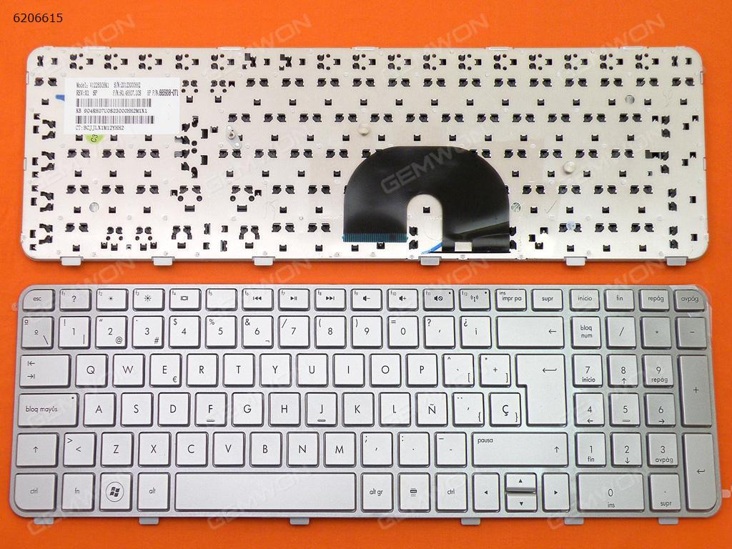 Picture of New Replacement Laptop Keyboard For HP DV6-6000 SILVER FRAME SILVER SP Layout