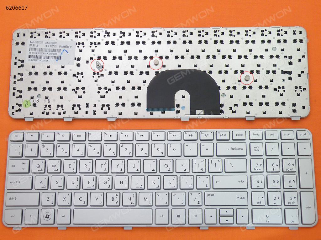 Picture of New Replacement Laptop Keyboard For HP DV6-6000 SILVER FRAME SILVER AR Layout