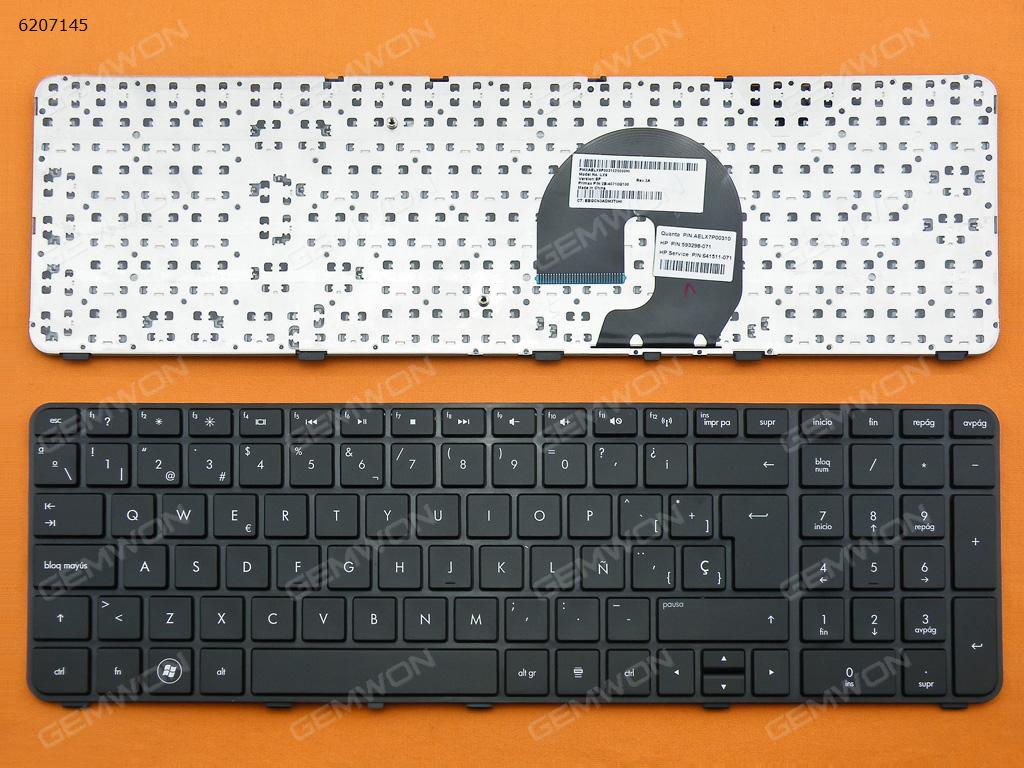 Picture of New Replacement Laptop Keyboard For HP DV7-4000 BLACK FRAME BLACK(with BLACK OEM FRAME) SP Layout