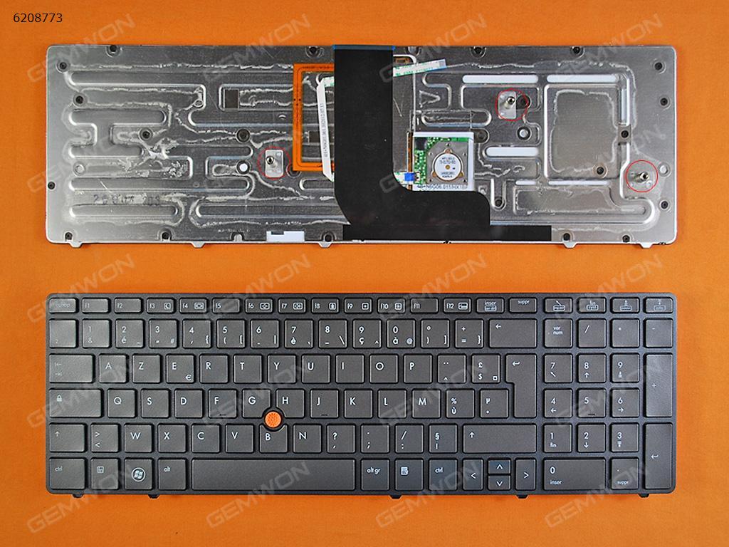 Picture of New Replacement Laptop Keyboard For HP 8560W 8570W GRAY FRAME GRAY (Backlit,With Point stick ) FR Layout