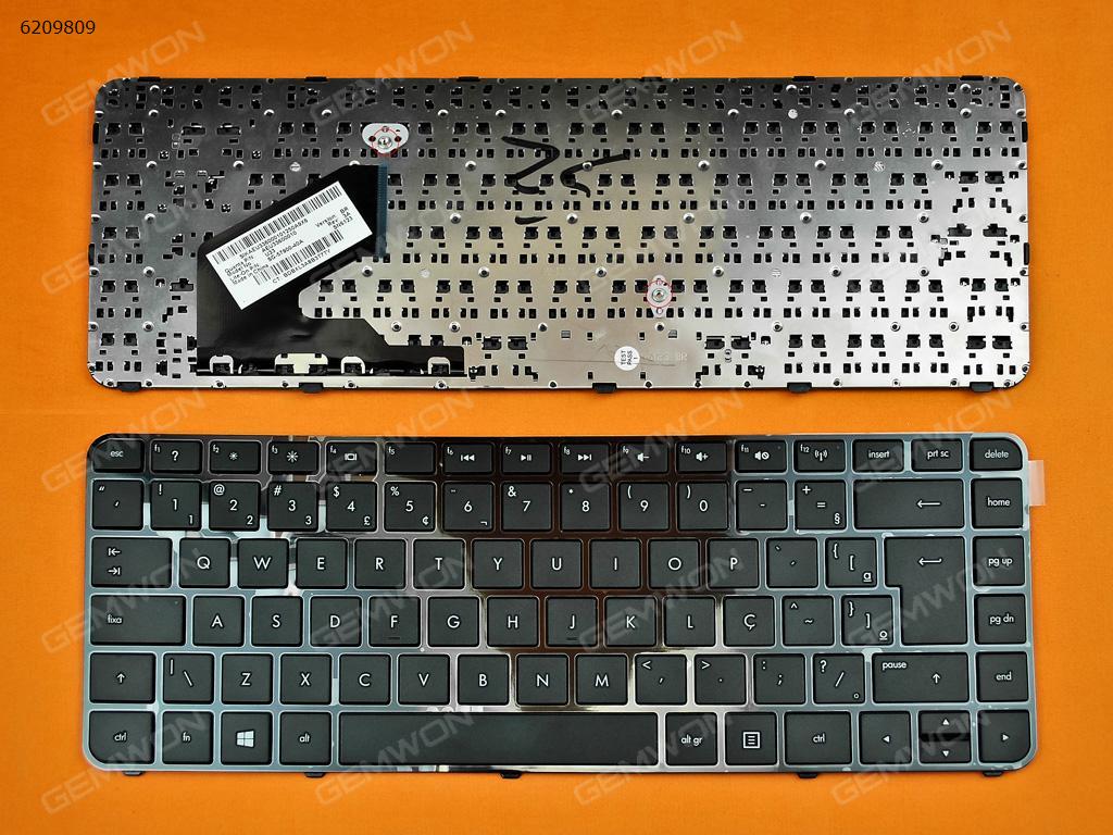 Picture of New Replacement Laptop Keyboard For HP Pavilion 14-B000 BLACK FRAME BLACK (For Win8) BR Layout