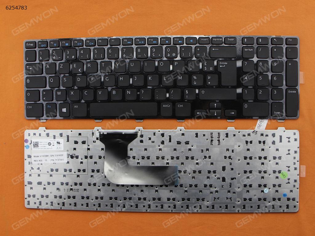 Picture of New Replacement Laptop Keyboard For Dell Inspiron 17R-5721 3721 GLOSSY FRAME BLACK (For Win8) FR Layout