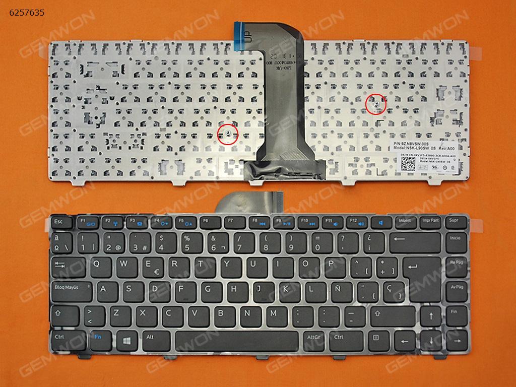 Picture of New Replacement Laptop Keyboard For DELL Inspiron 14 3421 14R 5421 Vostro 2421 GLOSSY FRAME BLACK (For Win8) SP Layout