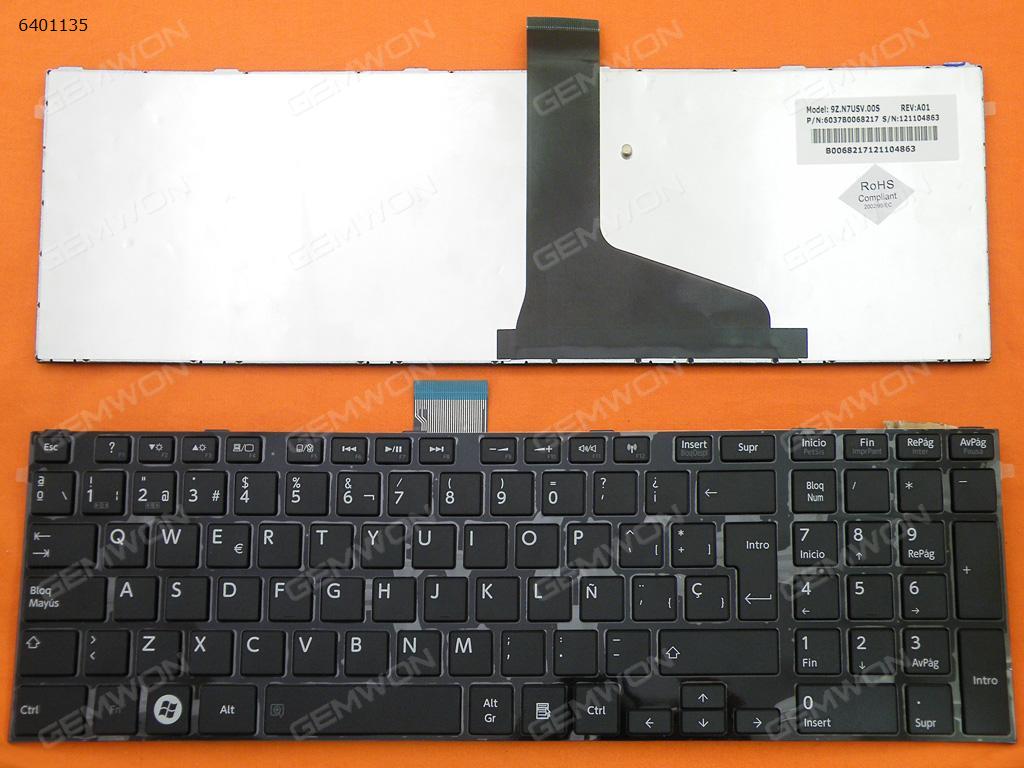 Picture of New Replacement Laptop Keyboard For TOSHIBA L850 GLOSSY FRAME BLACK SP Layout