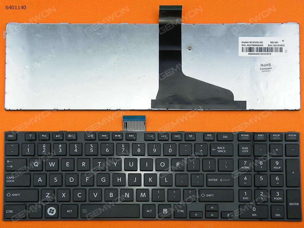 Picture of New Replacement Laptop Keyboard For TOSHIBA L850 GLOSSY FRAME BLACK US Layout