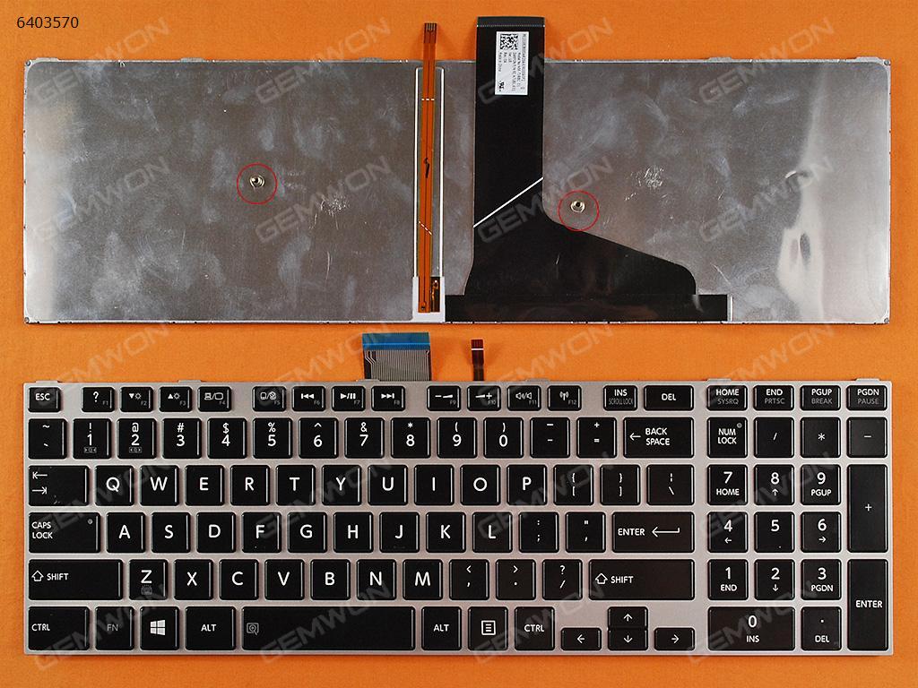 Picture of New Replacement Laptop Keyboard For TOSHIBA S50-A S50D-A S50DT-A S50T-A S55-A S55D-A S55DT-A S55T-A Silver FRAME BLACK(For Win8,Backlit) US Layout
