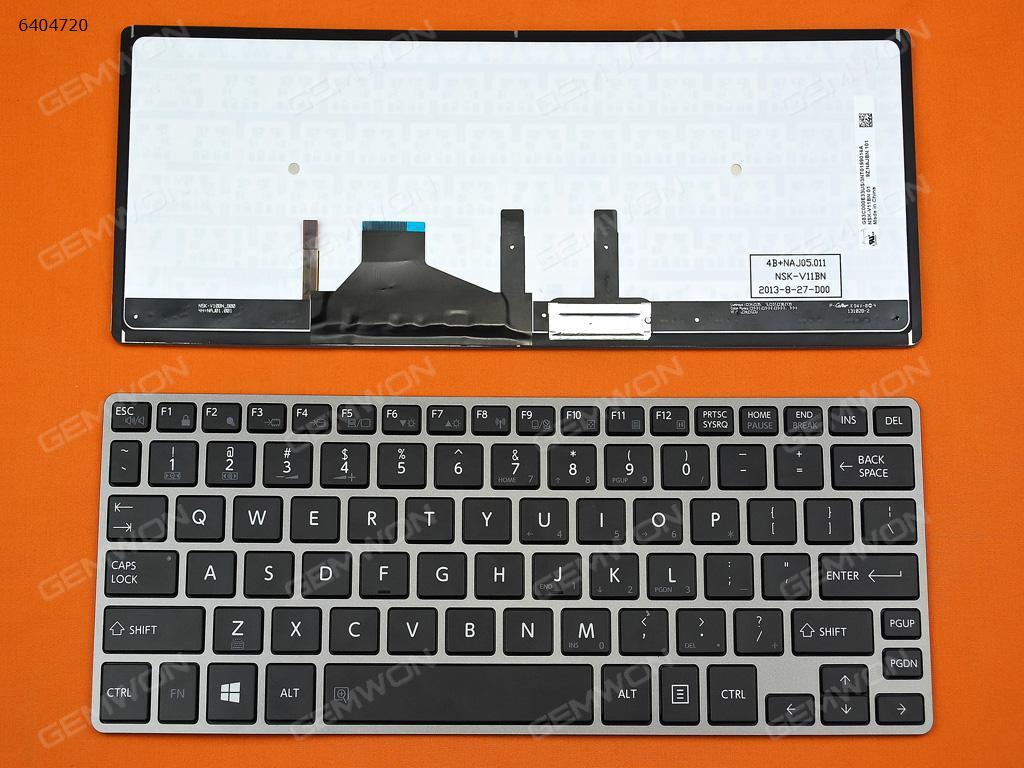 Picture of New Replacement Laptop Keyboard For TOSHIBA Z30 GRAY FRAME BLACK(Backlit,For Win8,Without Point stick) US Layout