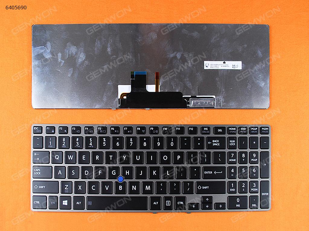 Picture of New Replacement Laptop Keyboard For TOSHIBA Z50 GRAY FRAME BLACK (Backlit,For Win8) US Layout