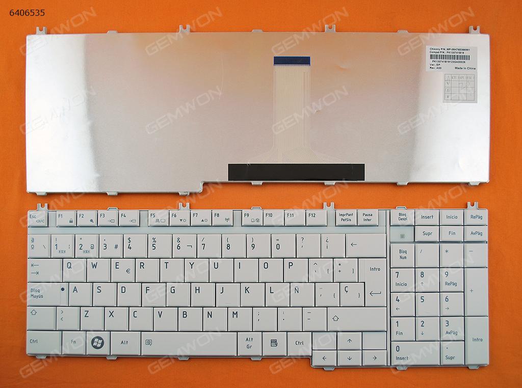 Picture of New Replacement Laptop Keyboard For TOSHIBA Satellite A500 F501 P505 WHITE SP Layout