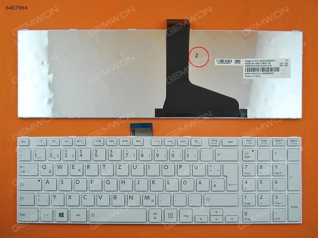 Picture of New Replacement Laptop Keyboard For TOSHIBA L850 WHITE FRAME WHITE(For Win8) GR Layout