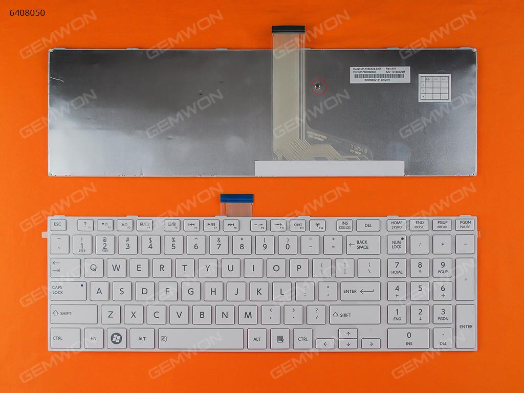 Picture of New Replacement Laptop Keyboard For TOSHIBA L850 WHITE FRAME WHITE US Layout