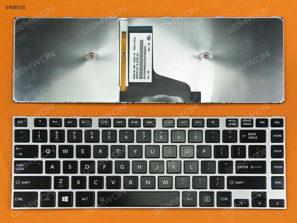Picture of New Replacement Laptop Keyboard For TOSHIBA M40T SILVER FRAME BLACK (For Win8,Backlit) US Layout