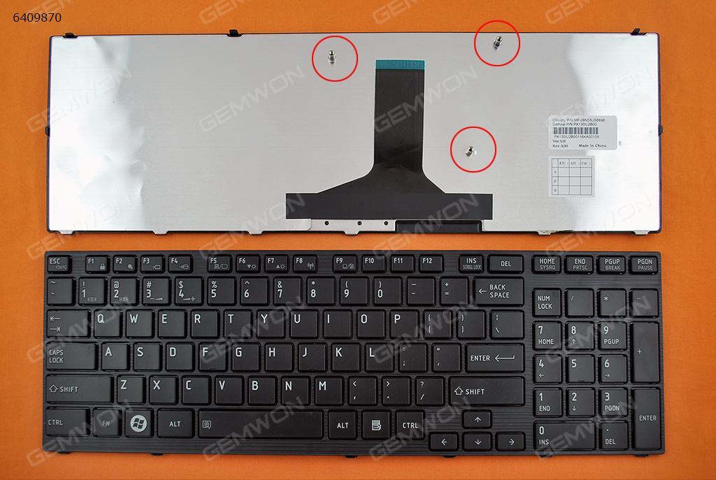 Picture of New Replacement Laptop Keyboard For TOSHIBA Satellite A660 A665 BLACK FRAME BLACK US Layout