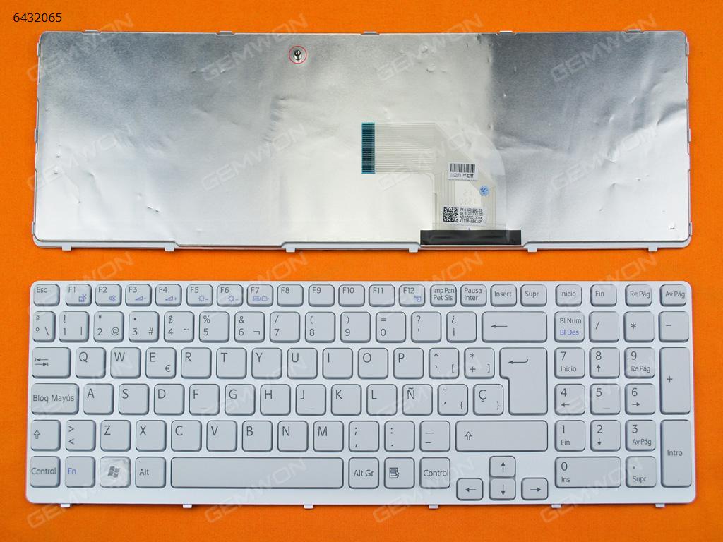 Picture of New Replacement Laptop Keyboard For SONY SVE15 WHITE FRAME WHITE SP Layout