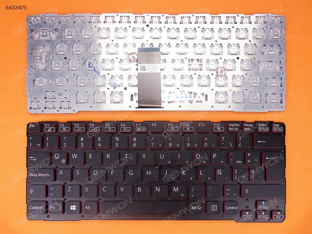 Picture of New Replacement Laptop Keyboard For SONY SVE14A BLACK(Red side,For Backlit version,without FRAME,without foil,For Win8) LA Layout