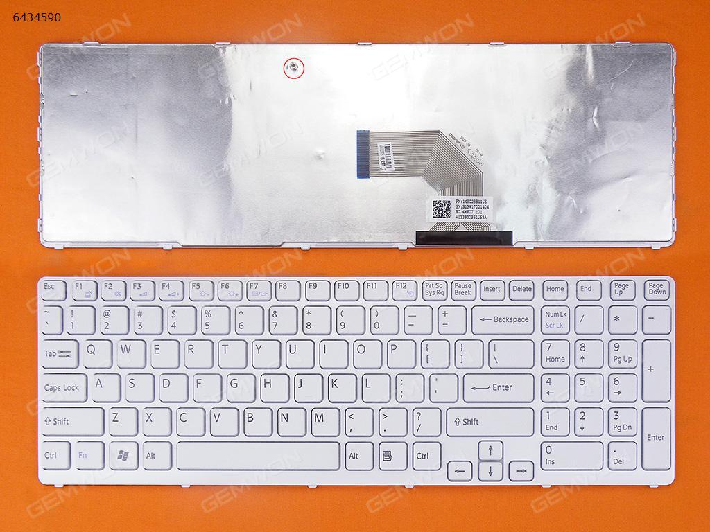 Picture of New Replacement Laptop Keyboard For SONY SVE17 WHITE FRAME WHITE US Layout
