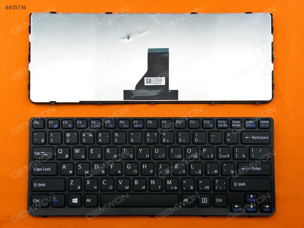 Picture of New Replacement Laptop Keyboard For SONY SVE14 BLACK FRAME BLACK(For Win8) RU Layout