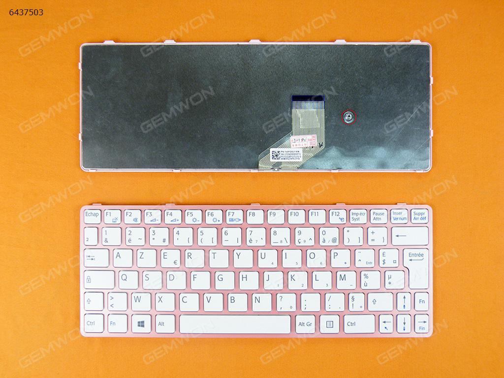 Picture of New Replacement Laptop Keyboard For SONY SVE 11 PINK FRAME WHITE(For Win8) FR Layout