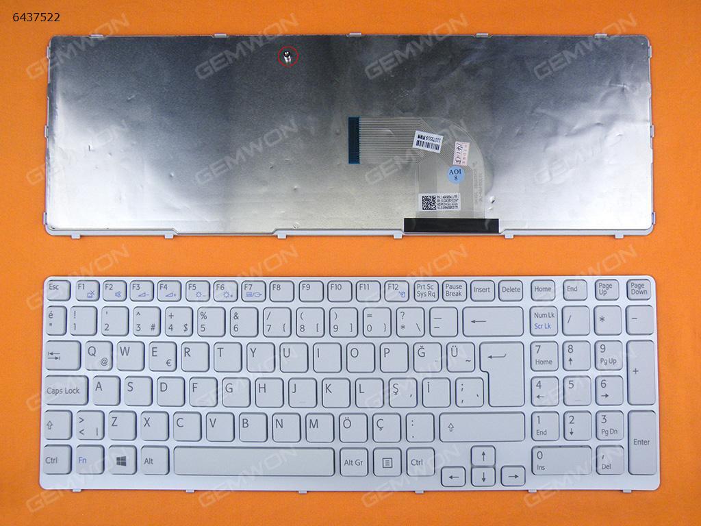 Picture of New Replacement Laptop Keyboard For SONY SVE15 WHITE FRAME WHITE(For Win8) TR Layout