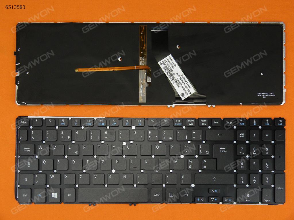 Picture of New Replacement Laptop Keyboard For ACER M5-581T M5-581G V5-571 V5-531 BLACK (with Backlit board,For Win8) FR Layout
