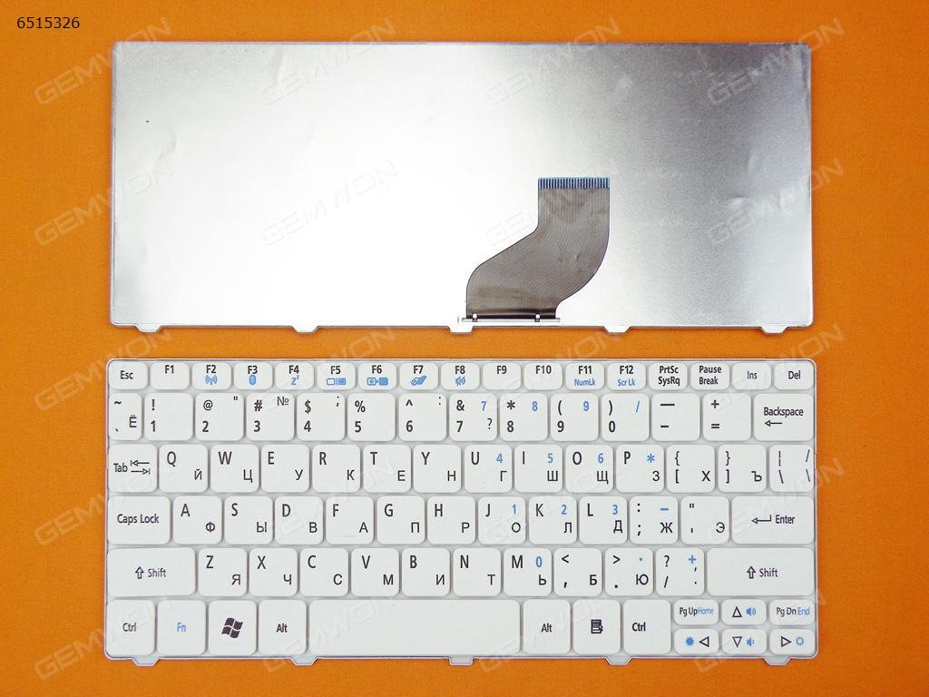 Picture of New Replacement Laptop Keyboard For ACER ONE 532H 521 D255/GATEWAY LT21 WHITE RU Layout