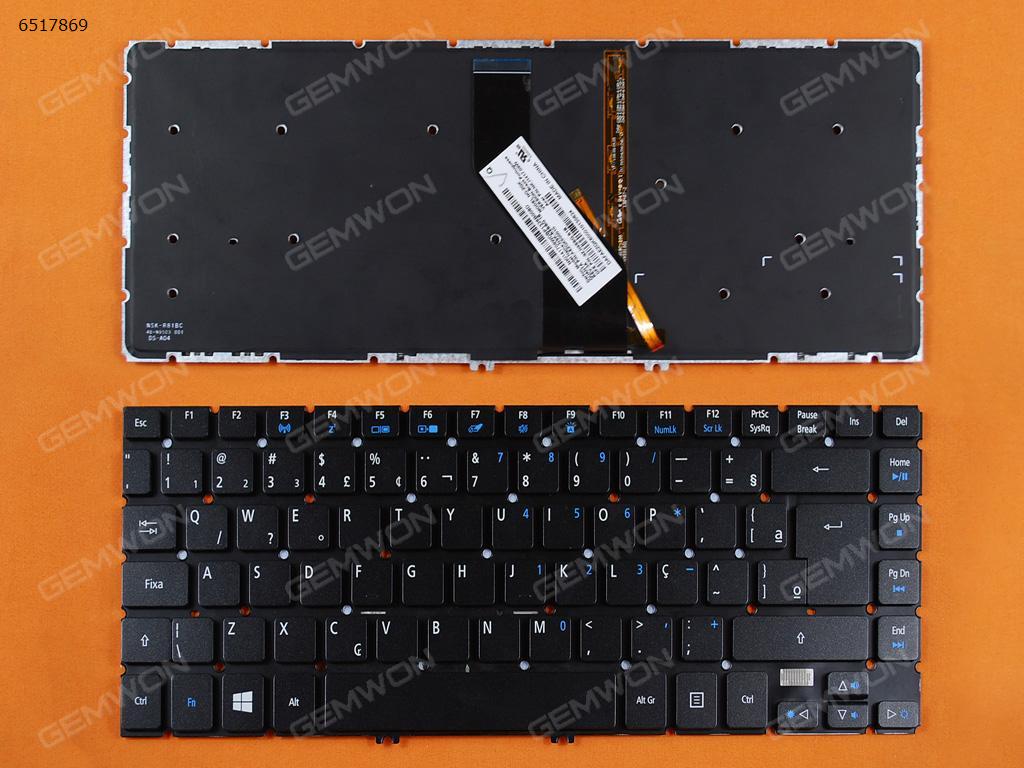 Picture of New Replacement Laptop Keyboard For ACER V5-473G BLACK(with Backlit board ,For Win8) BR Layout