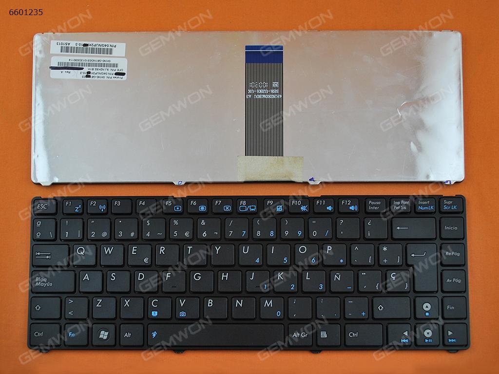 Picture of New Replacement Laptop Keyboard For ASUS UL20 GLOSSY FRAME BLACK Blue Printing) SP Layout