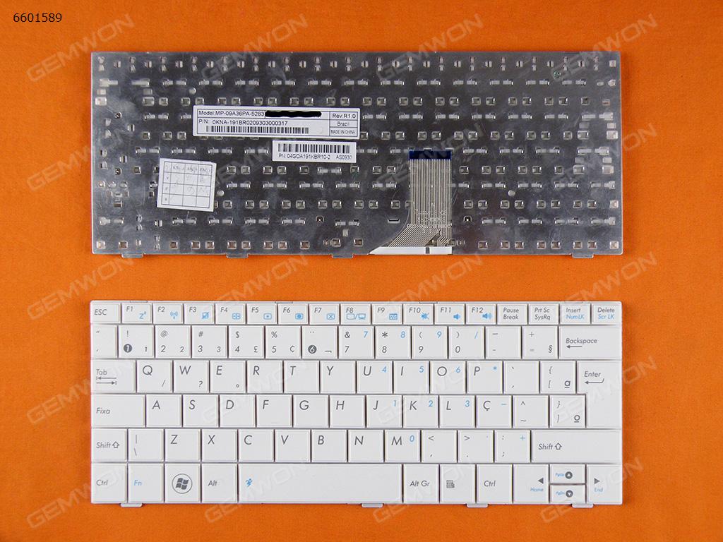 Picture of New Replacement Laptop Keyboard For ASUS EPC Shell 1005HA 1008HA 1001HA WHITE BR Layout