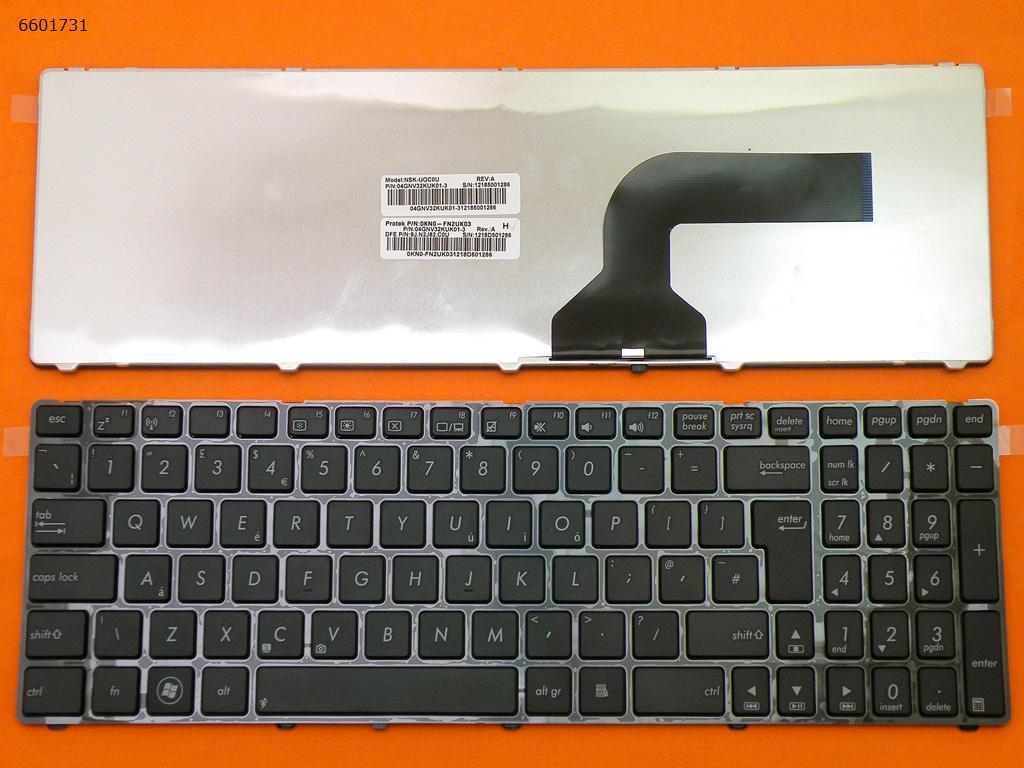 Picture of New Replacement Laptop Keyboard For ASUS G73 K52 (G60) GLOSSY FRAME BLACK Uk Layout