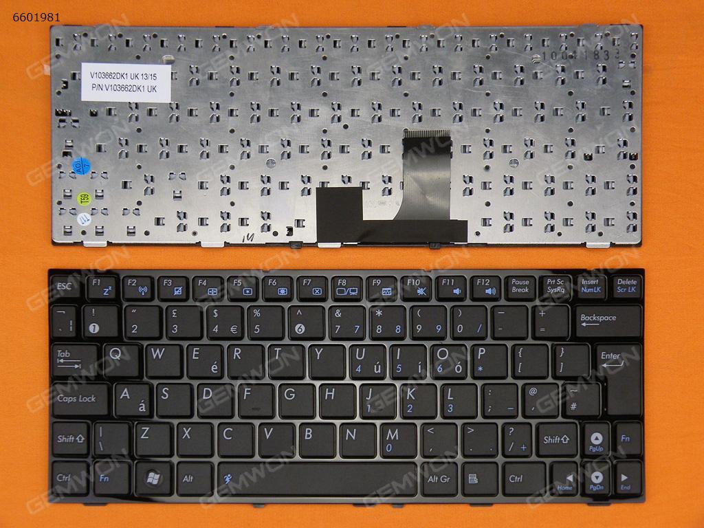 Picture of New Replacement Laptop Keyboard For ASUS EPC 1005PEB GLOSSY FRAME BLACK Uk Layout