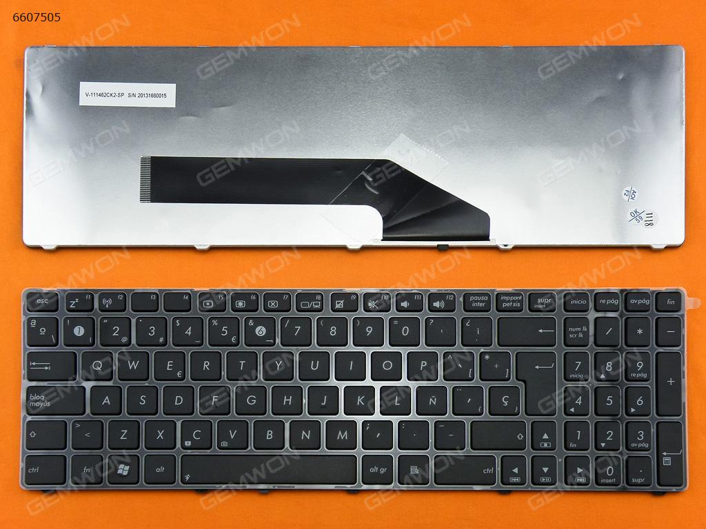 Picture of New Replacement Laptop Keyboard For ASUS K50 BLACK FRAME BLACK SP Layout