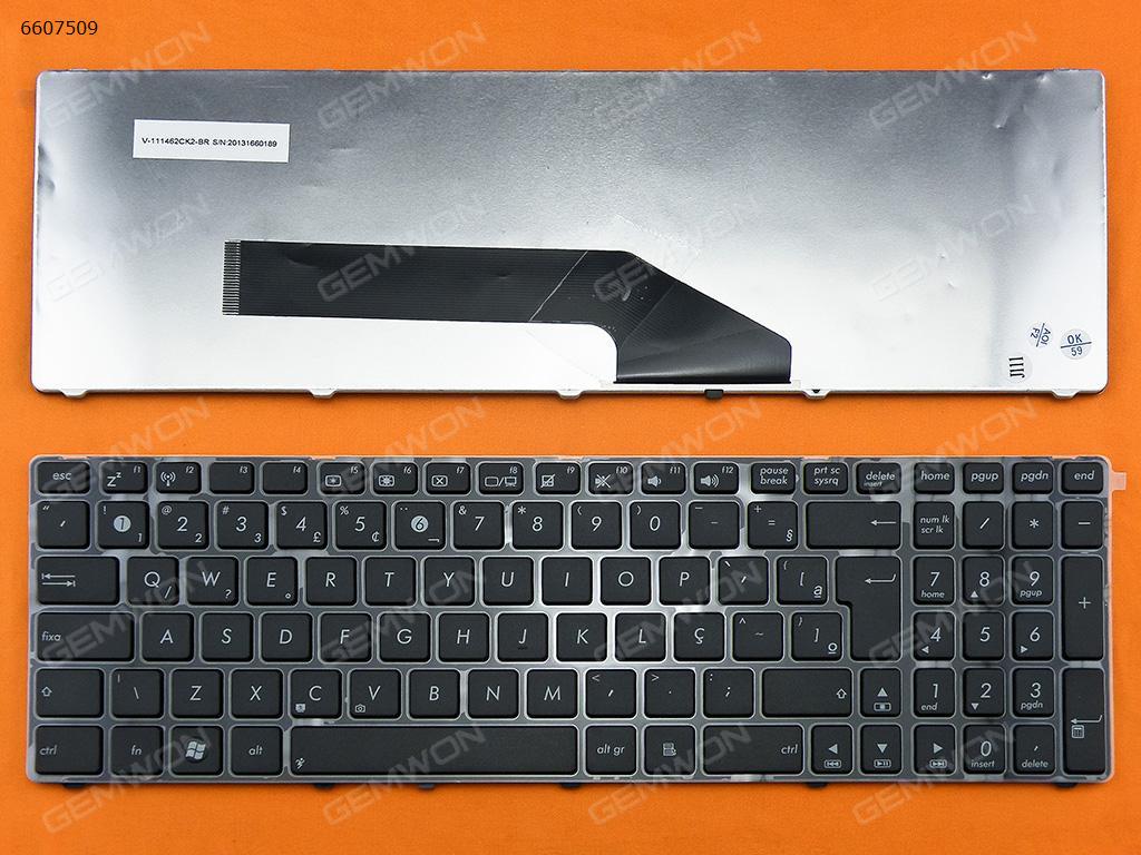 Picture of New Replacement Laptop Keyboard For ASUS K50 BLACK FRAME BLACK BR Layout